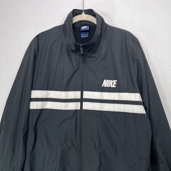 Vintage Nike Jacket Men XL Black White Windbreaker Track Big Logo Athletic 80s - Picture 4 of 12